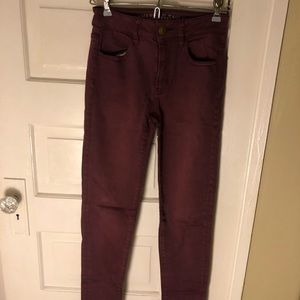 Maroon high rise jeggings
